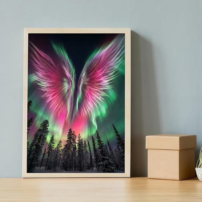 Mosaflare 5D Diamond Painting Kits for Adults, Aurora Diamond Art for Beginners, DIY Natural Landscape Full Round Drill Paint by Diamonds Dot Gem Art for Adults, Home Wall Decor 12x16 Inch
