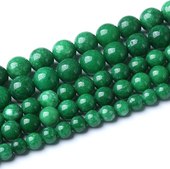 8mm 45pcs Natural Green Cloud Jades Beads Round Loose Gemstone Crystal Energy Healing Power Stone Beads for Jewelry Making DIY Bracelet (8mm, Green Cloud Jades)