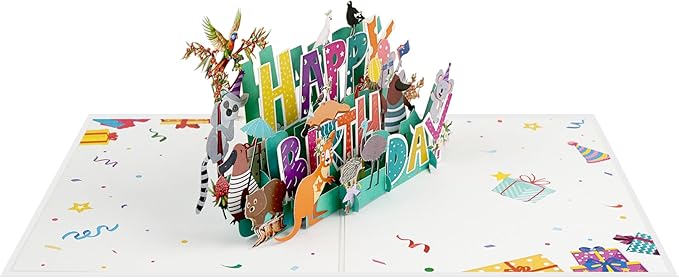 3D Happy Birthday Pop-Up Cards With funny Animal Handmade Gift for Boy, Girl, Wife, Men Inches Aniversary Wedding Christmas Australian animals Birthday Gift for Friend