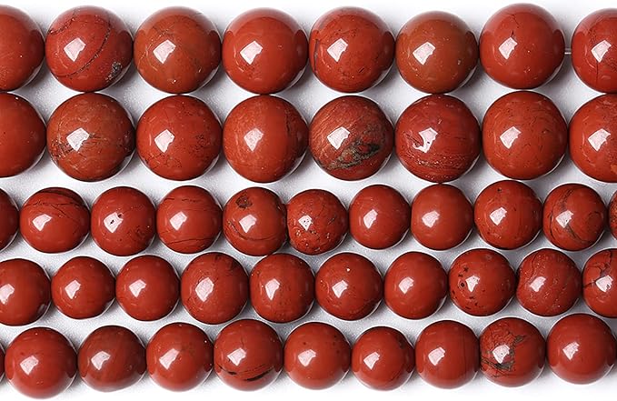 36PCS 10mm Natural Chinese Red Jaspers Beads Stone Round Loose Beads for Jewelry Making DIY Bracelet Necklace 15 Inch,Energy Stone Healing Power (10mm, Chinese Red Jaspers)