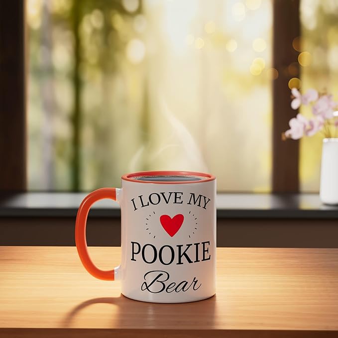 I Love My Pookie Bear Ceramic Mug, Orange/White