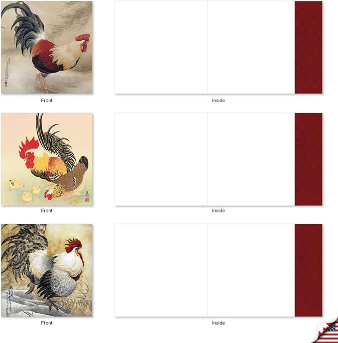 The Best Card Company - 10 Bird Note Cards Blank (4 x 5.12 Inch) - All Occasion Cards with Envelopes, Boxed Set - General Tso’s Chicken MQ4940OCB-B1x10