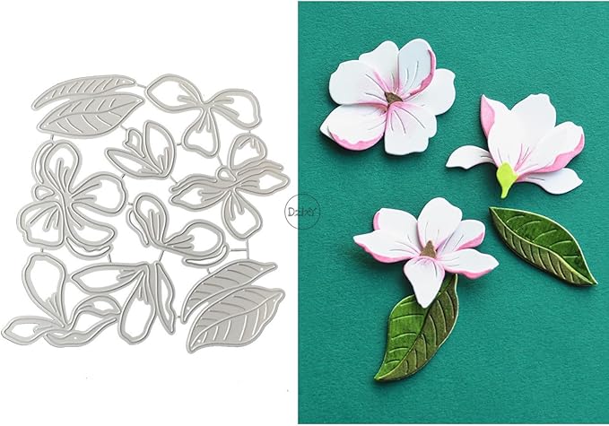 DzIxY Patchwork Peony Flowers and Leaves Metal Cutting Dies for Card Making Kit Embossing Paper Die Cuts Set Scrapbook Stencils Supplies Machine Templates