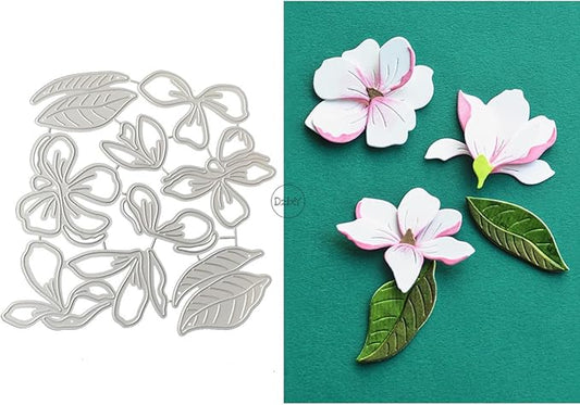 DzIxY Patchwork Peony Flowers and Leaves Metal Cutting Dies for Card Making Kit Embossing Paper Die Cuts Set Scrapbook Stencils Supplies Machine Templates
