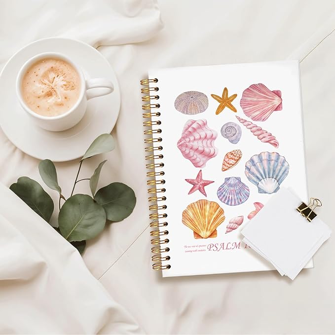 Bible Journal, Christian Notebook, Bible Study Journal for Women, Spiral Faith Notebook for Bible Notes & Prayer, Cute Scripture Notebook A5 5.5x8.3
