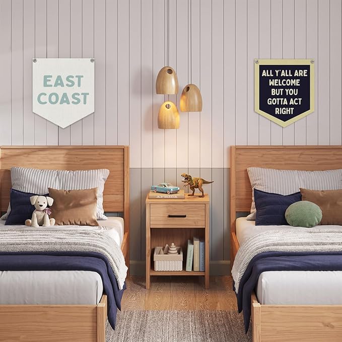 Lacama Coastal Room Decor Wall Art, East Coast Banner, Blue Aesthetic Trendy Wall Hanging Banner Pennant Flag for Bedroom College Dorm Coastal Room,12.4x14