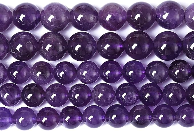 8MM 46PCS Natural Stone Purple Amethyst Crystal AAA Grade Quartz Beads for Jewelry Making DIY Bracelet