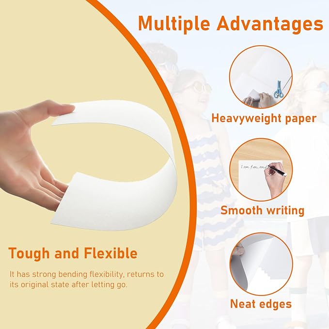 150 Sheets White Cardstock 5 x 7 Certificate Paper, 300gsm/110lb Heavyweight Flat Card Stock Printer Paper for Wedding Invitations, Thank You Cards, Business Cards, DIY Card Making, Menus