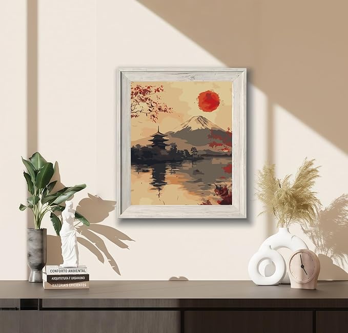 BYGFHLYW Paint by Numbers Kit for Adults, Mount Fuji Landscape Adult Paint by Number Kits On Canvas, DIY Acrylic Oil Number Painting Kits for Beginners, Color by Numbers for Home Wall Decor 12x16Inch