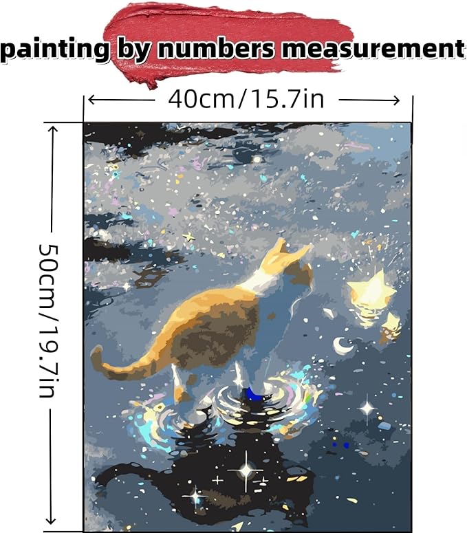 JYXSJYYD Paint by Numbers Kit for Adults Beginner, Kitten Paint by Number Kits Canvas Without Framed,Animal DIY Acrylic Oil Painting Adults Paint by Numbers Kits for Home Wall Decor 16x20 Inch