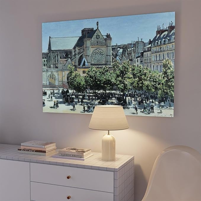 CFIOZYOS 40+ Monet Famous Print Posters St. Germain L'Auxerrois by Claude Monet Impressionism Canvas Poster Wall Art Print Bedroom Decor Office Room Kitchen Decor Gift Frame 20×30inch(50×75cm)