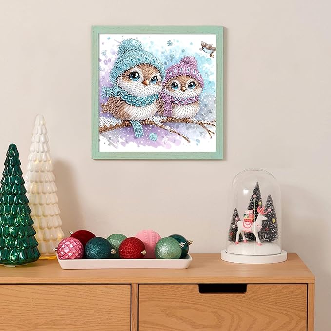 Tontut Diamond Painting Kit for Adult Beginners, Owl 5D Special Diamond DIY Crystal Rhinestone Crafts for Home Wall Decoration