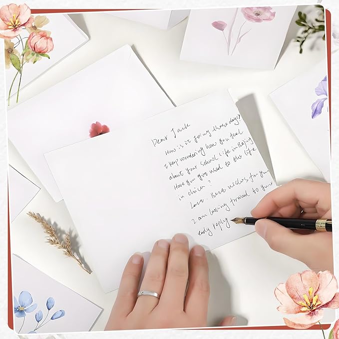 Blank Cards and Envelopes, 40 Pack Blank Cards 4x6 Inches (10 Floral Designs), Elegant Blank Greeting Card, Blank Note Cards with Sealing Stickers for Birthdays, Weddings, Most Other Occasions