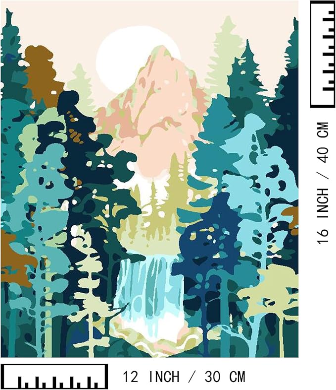BAISITE Paint by Numbers Kit for Adults Beginners,12" Wx16 L 2 Pack Canvas for Painting Kits for Adults in Colorful Box 7172 Already Framed