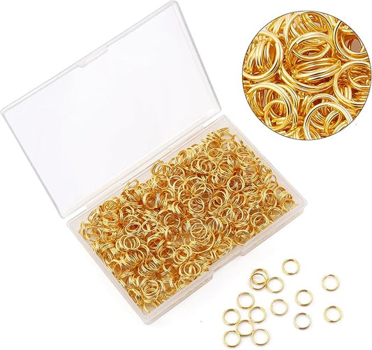 500Pcs Split Rings,Double Loop Jump Ring Sets Split Jump Rings for Jewelry Making,Small O Key Ring Earring Necklace Bracelet Connector for DIY Crafts Making Findings (Gold,8mm)