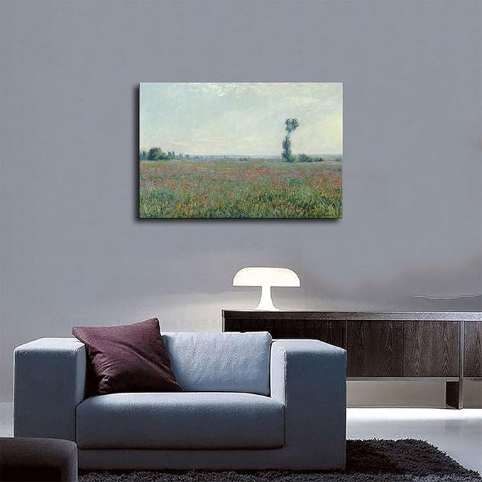 CFIOZYOS 40+ Monet Famous Print Posters Poppy Field 2 by Claude Monet Impressionism Canvas Poster Bedroom Decor Print Sports Landscape Office Room Decor Gift Unframe 20×30inch(50×75cm)