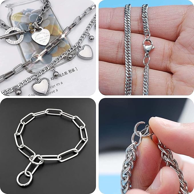 1051pcs O Ring Connectors Stainless Steel Quality Jump Rings Metal Open Jump Rings Set 304 Stainless-Steel Jump Rings for Jewelry Making Connectors (Gold)