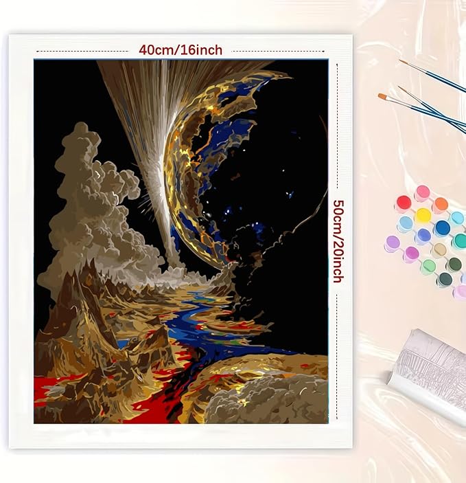 CSZPPQAF Paint by Numbers Kit for Adults Beginner, Science Fiction Universe Paint by Number Kits on Canvas, DIY Easy Acrylic Watercolor Oil Painting by Numbers for Home Wall Decor 16X20inch