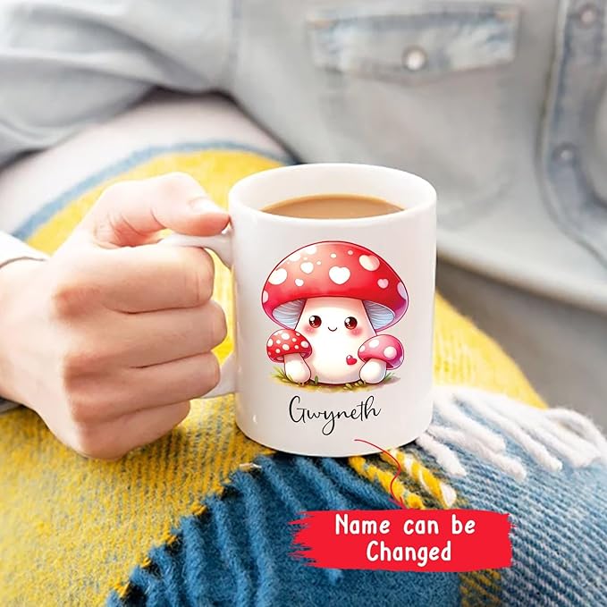 Customized Mushroom Coffee Mug Gifts For Vegetable Lovers, Mushroom Mugs, Personalized Mushroom Ceramic Mug With Name, Vegetable Cup Gift, Custom Mushroom Travel Mug, Vegan White Tea Cup 11oz 15oz