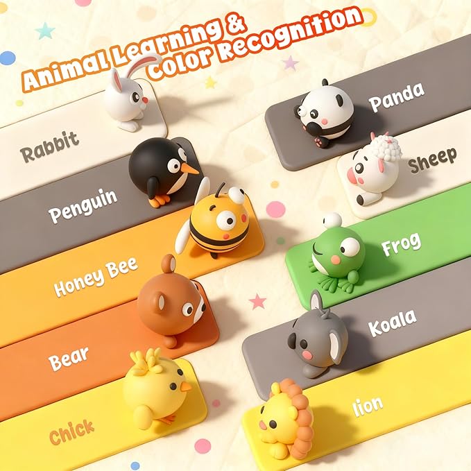 Air Dry Clay for Kids: Modeling Clay Animals DIY 10 PCS Blind Box Craft, Non-Stick Safe Air Dry Clay Kit with Sculpting Tools Mystery Box Gift for Girls Boys 3 4 5 6 7 8 9 Years Old