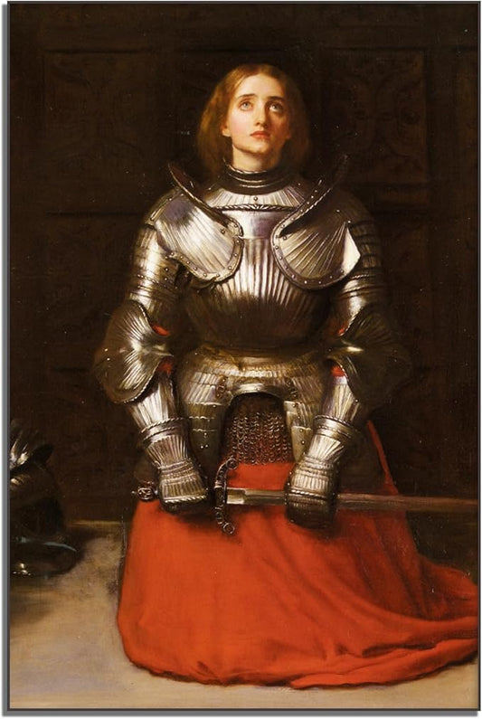 OKRA John Everett Millay Canvas Wall Art Joan of Arc Vintage Portrait Poster Master Painting Print Historical Cultural Illustration Suitable for Home Classroom Wall Decor Unframed(8x12in/20x30cm)