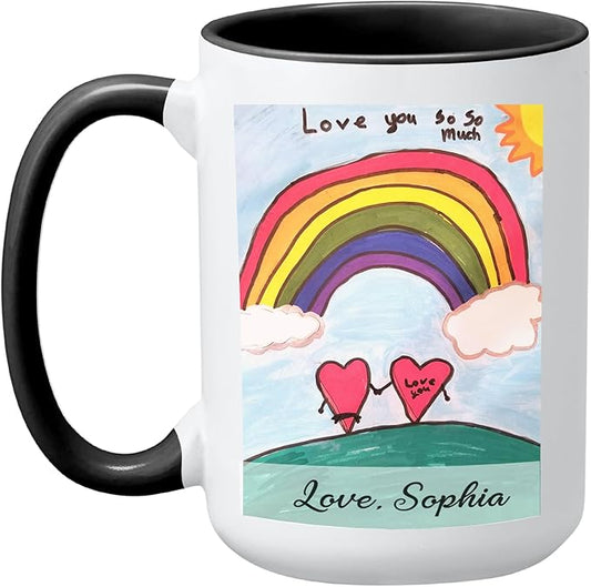 Let's Make Memories Personalized Photo Mug - Custom Coffee Mug - Your Photo & Text - For Any Occasion - Birthday - For Him - For Her - For Friend - Couples -15oz- Black Handle
