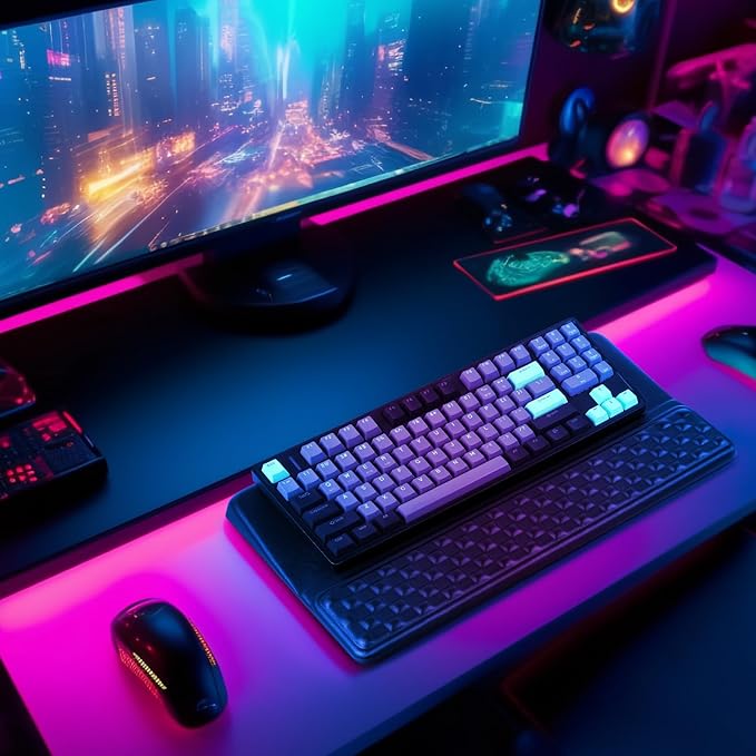 VAIPI Computer Keyboard Stand with Wrist Rest, Ergonomic Tilted Keyboard Riser Holder with Wrist Pad Keyboard Tray Support Relieve Pain & Fatigue - Black