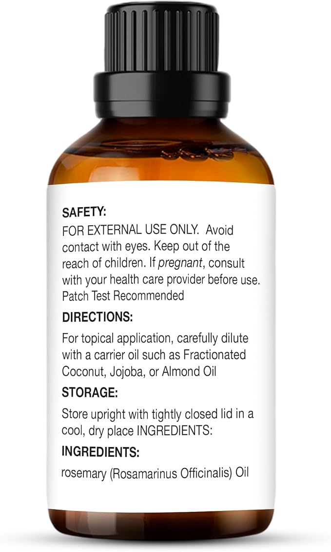 Majestic Pure Organic Rosemary Essential Oil - 100% Pure & Premium Oil for Hair Growth, Skin, Face, Aromatherapy & Diffuser - 0.3 fl oz | Perfect Organic Oil for Hair Growth