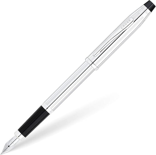 Cross Century II Refillable Fountain Presented in a Luxury Gift Box - Medium Point, Black Ink, Lustrous Chrome