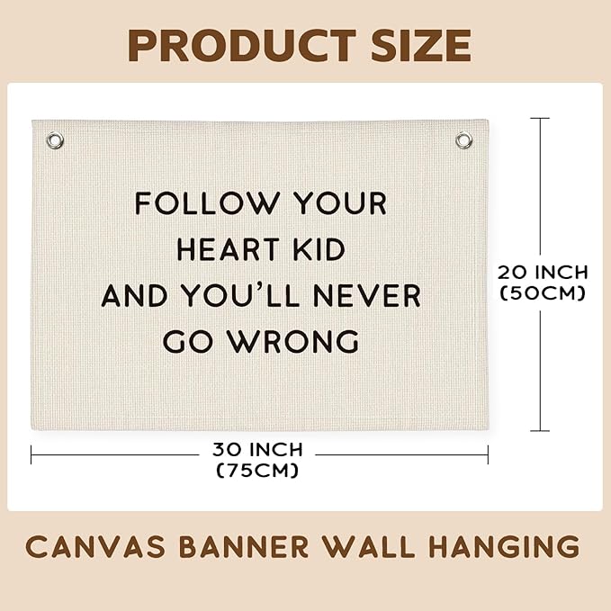 Positive Affirmations Wall Decor, Inspirational Canvas Banner Wall Hanging Banner Flag Decor for Classroom Homeschool Decor