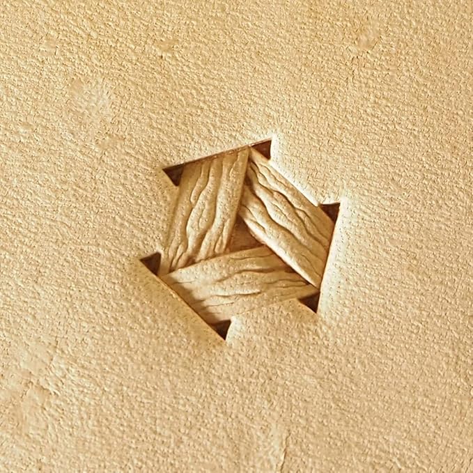 DandS ltd Leather Stamp Tool, Basket Weave, Professional Steel Craft Tool for Leatherworking, Embossing, Carving & Stamping Leather Projects, Belts Wallets & DIY Projects Compatible with Mallet #523