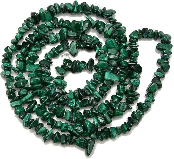 Gemstone Chips Natural Malachite 3-5mm Healing Crystals Waist Bracelets Necklace Kit Irregular Stone DIY Crafts Design Jewelry Making Approxi 32 inch