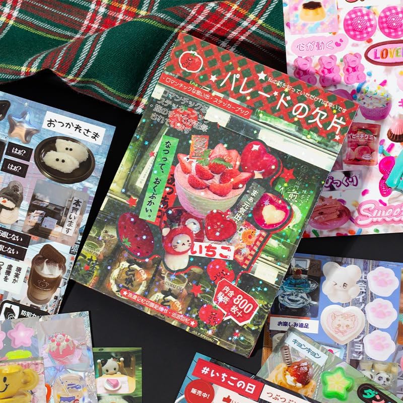 Japanese Retro Sticker Book, 800 Cartoon Stickers Book with Art Coated Paper Creative Activity Stickers for Adults, DIY Scrapbooking Phone Cases Laptops Party Gifts (Travel Memory) by Unknown