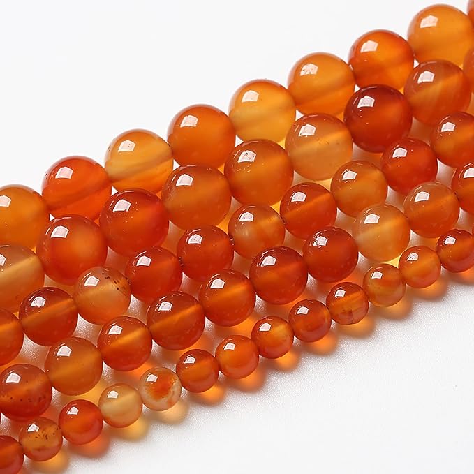 45pcs 8mm Natural Gradient Red Agate Gemstone Beads Round Loose Spacer Beads for Jewelry Making DIY Bracelets Necklaces 15" (8mm, Red Agate)