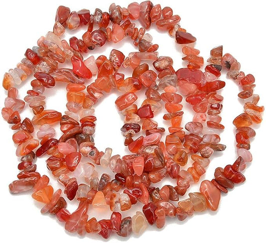 Gemstone Chips Natural Red Agate 3-5mm Healing Crystals Waist Bracelets Necklace Kit Irregular Stone DIY Crafts Design Jewelry Making Approxi 32 inch