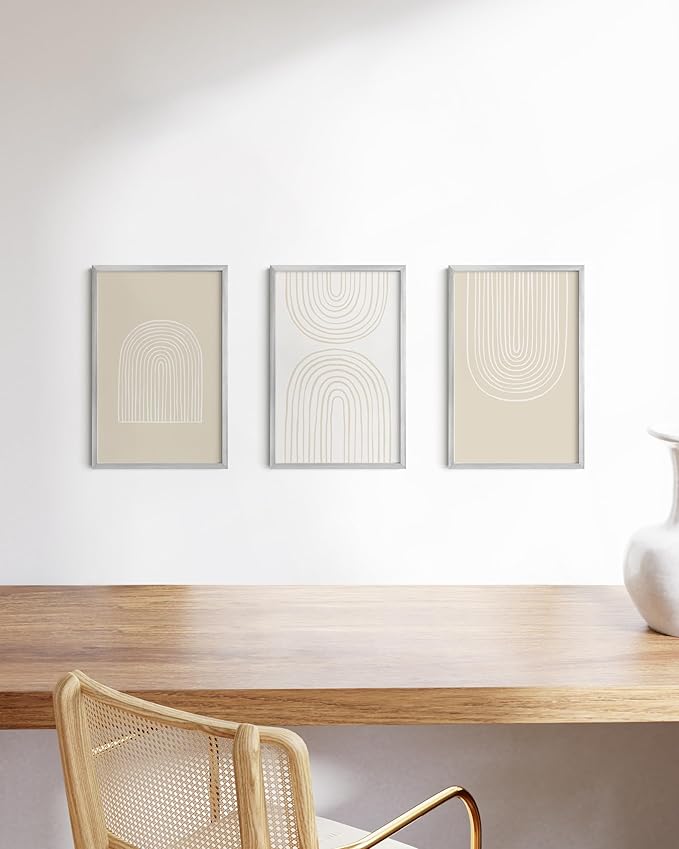 HAUS AND HUES 11x17 Silver Metal Picture Frames - Features Premium Aluminum, Vertical & Horizontal Hang, Shatterproof Plexiglass - Perfect for Home, Room, Office (11x17 in, Silver, Set of 3)