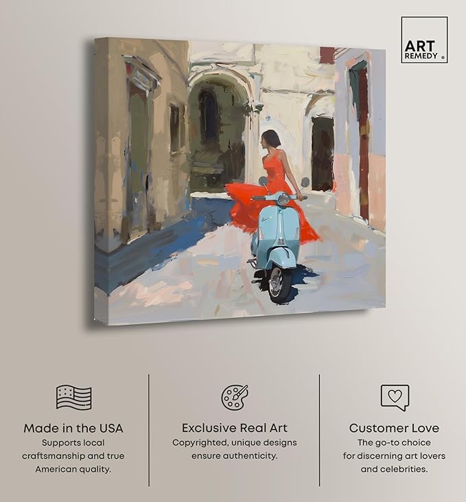 Art Remedy Venice Visits Canvas Classic Landscape Art, Gallery Wrapped, 12" x 12"