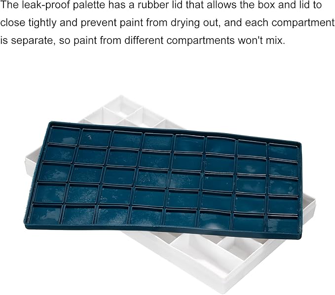 PATIKIL 36 Compartments Paint Palette, 2 Pack Plastic Painting Tray Deep Saver Box Detachable with Soft Cover Art Supplies Storage Organizer for Watercolor Gouache Oil Paint Art