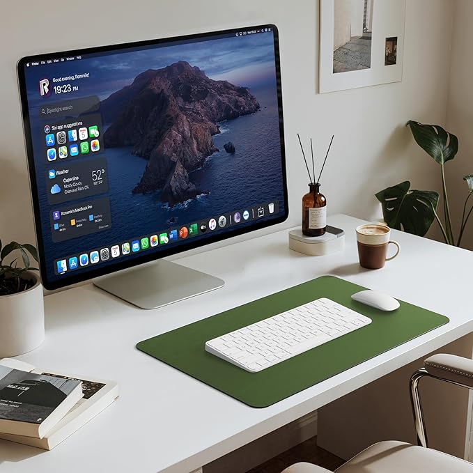 Jotsome Leather Desk Mat, Non-Slip Desk Blotter Pad - Desk Protector for Office, Home, Lap Desk, Laptop, and Desktop, Gift for The Holidays or Christmas (Forest Green, 17" x 12")