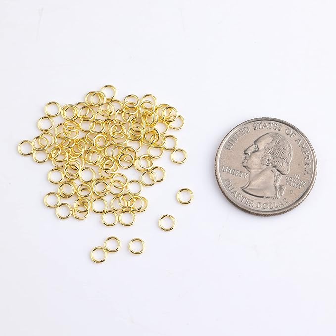 ALEXCRAFT 4mm Sterling Silver Jump Rings 14K Gold Plated 925 Sterling Silver Open Jump Rings for Jewelry Making（100 PCS）
