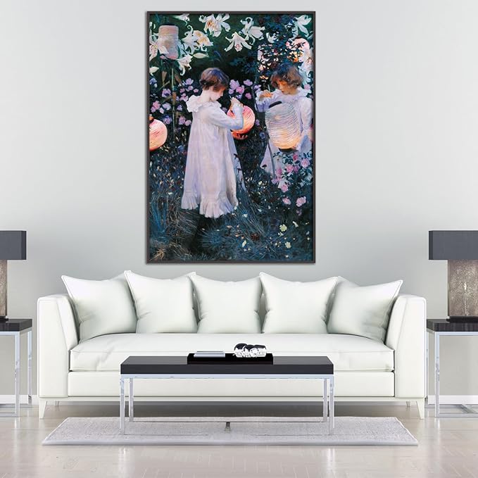 OKRA John Singer Sargent Canvas Wall Art Carnation, Lily, Lily, Rose Poster Vintage People Flowers Nature Landscape Poster Master Painting Print Room Aesthetic Wall Decorate Unframed(8x12in/20x30cm)