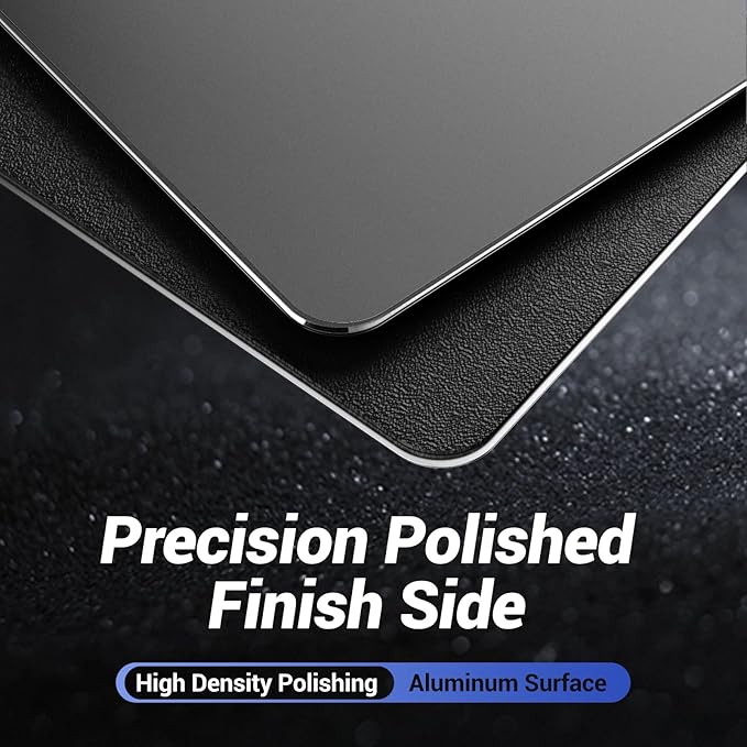 HONKID Metal Aluminum Mouse Pad, Office and Gaming Thin Hard Mouse Mat Double Sided Waterproof Fast and Accurate Control Mousepad for Laptop, Computer and PC,9.05"x7.08", Gray