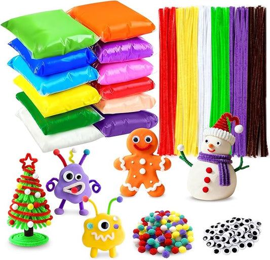 Stocking Stuffers for Kids DIY Air Dry Clay Crafts Kits Christmas Gifts Toys for Kids Ages 3 4 5 6 7 8+ Birthday Presents for Girls Boys Party Favors
