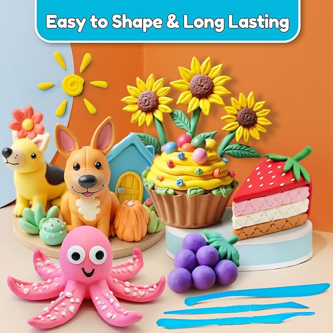 Air Dry Clay 135 Colors, Modeling Clay for Kids, DIY Molding Magic Toy with Tools, Gift for Kids Boys Girls