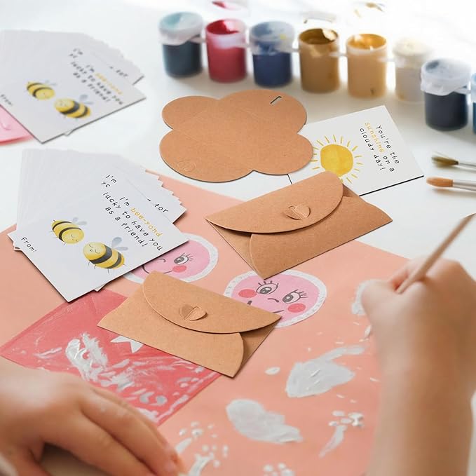 Tinlade 24 Pack Cute Valentines Mini Nature Pun Cards 6 x 8.5 cm with Envelopes for Kids Classroom Exchange Gifts Motivational Funny Woodland Tree Puns Cards 12 Styles Valentines Love Card for Student