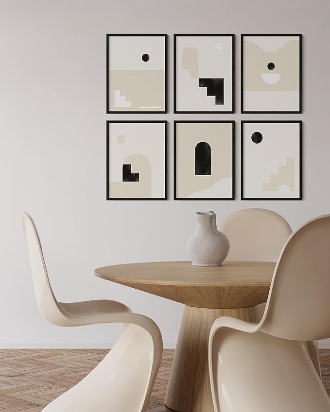 HAUS AND HUES 18x24 Black Oak Frame Set of 6 - Wooden Poster Holders, Rustic Gallery Style