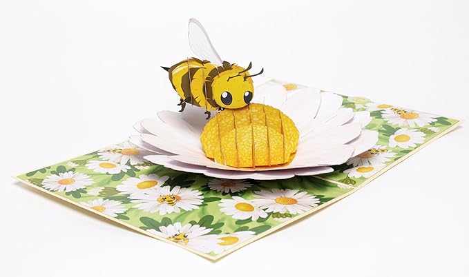 3D Popup Card of Bumble Bee, Paper Art & Handicraft, Greeting Card, Birthday, Anniversary, Christmas, Mothers Day, Fathers Day Card, Handmade Gift For Mom, Her, Women, Daughter, Wife