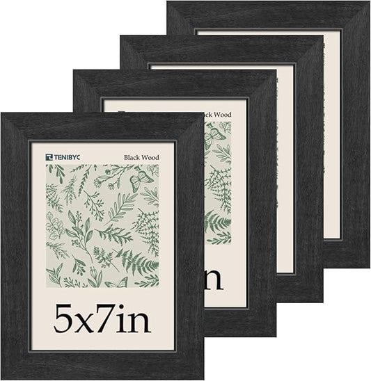 Picture Frame 4 Pack - Solid Wood Poster Photo Frame - Woodgrain Series - Room, Office, Gallery, Studio Display - Wall Hanging