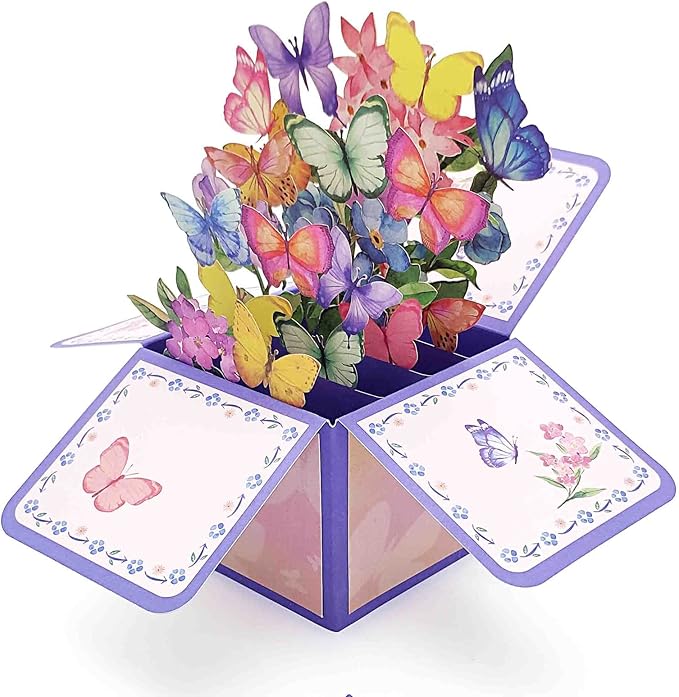 3D Handmade Flowers Pop Up Bouquet Card - Unique Gift for Teacher Appreciation, Valentine's Day, Mother's Day | All-Occasion Greeting Card with Note & Envelope (New Year, Anniversary, Thank You)