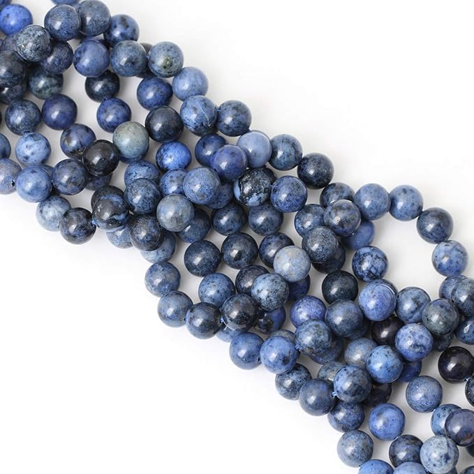 35PCS 10mm Natural Dumortierite Gemstone Round Loose Stone Beads for Jewelry Making Crafts Design 1 Strand 15"